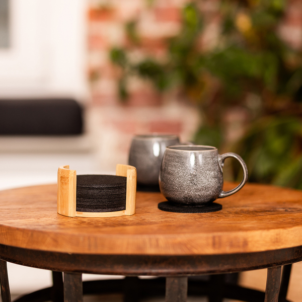 R17685.02 - Zestaw podkładek RPET filcowych Mazzo, czarny 