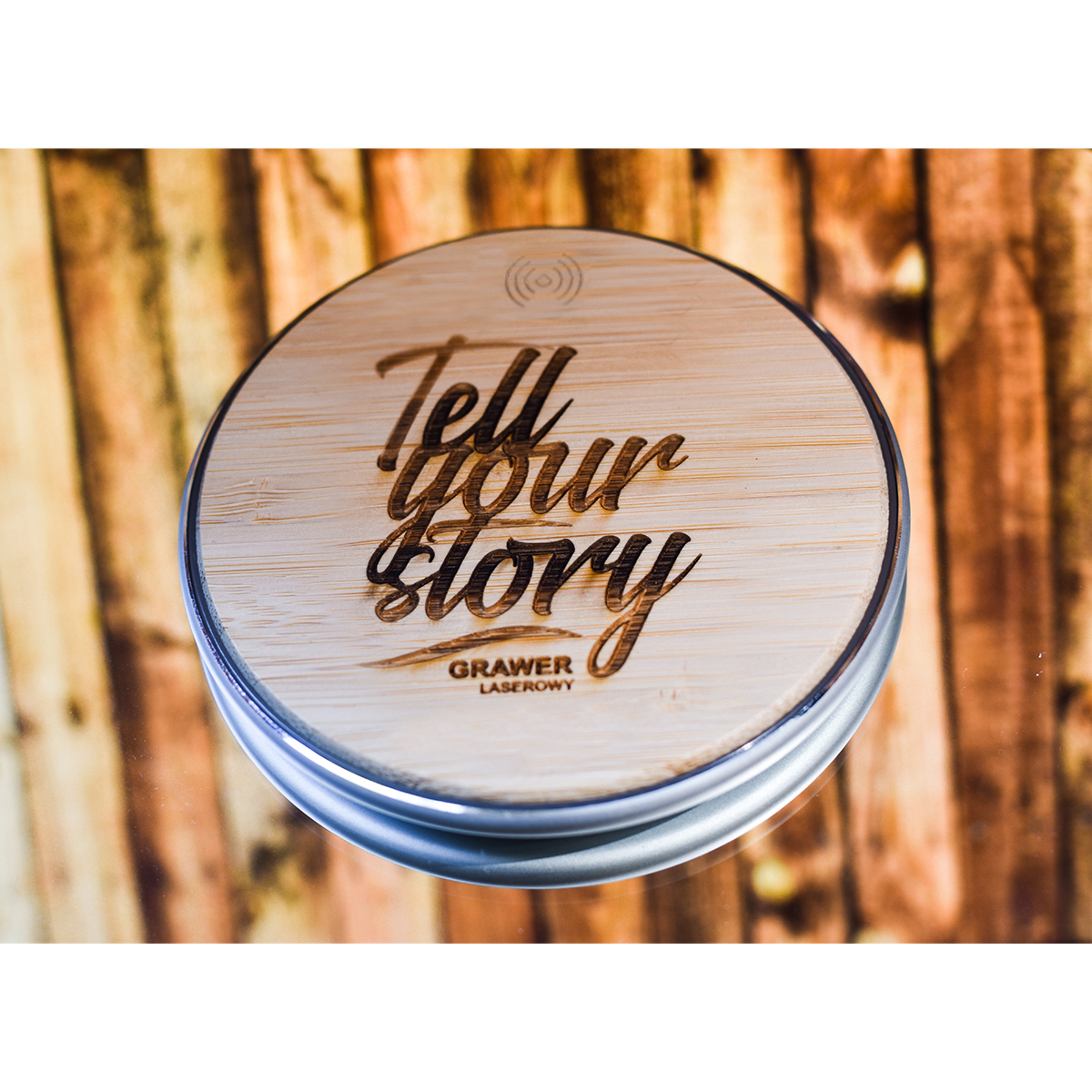 R50165.10.O - Ładowarka indukcyjna Top Bamboo, brązowy 