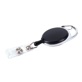 R08008 - Ski-pass z karabińczykiem, czarny 