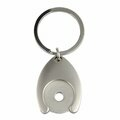 R73269.IIQ - Metalowy brelok z żetonem Disc, srebrny - druga jakość